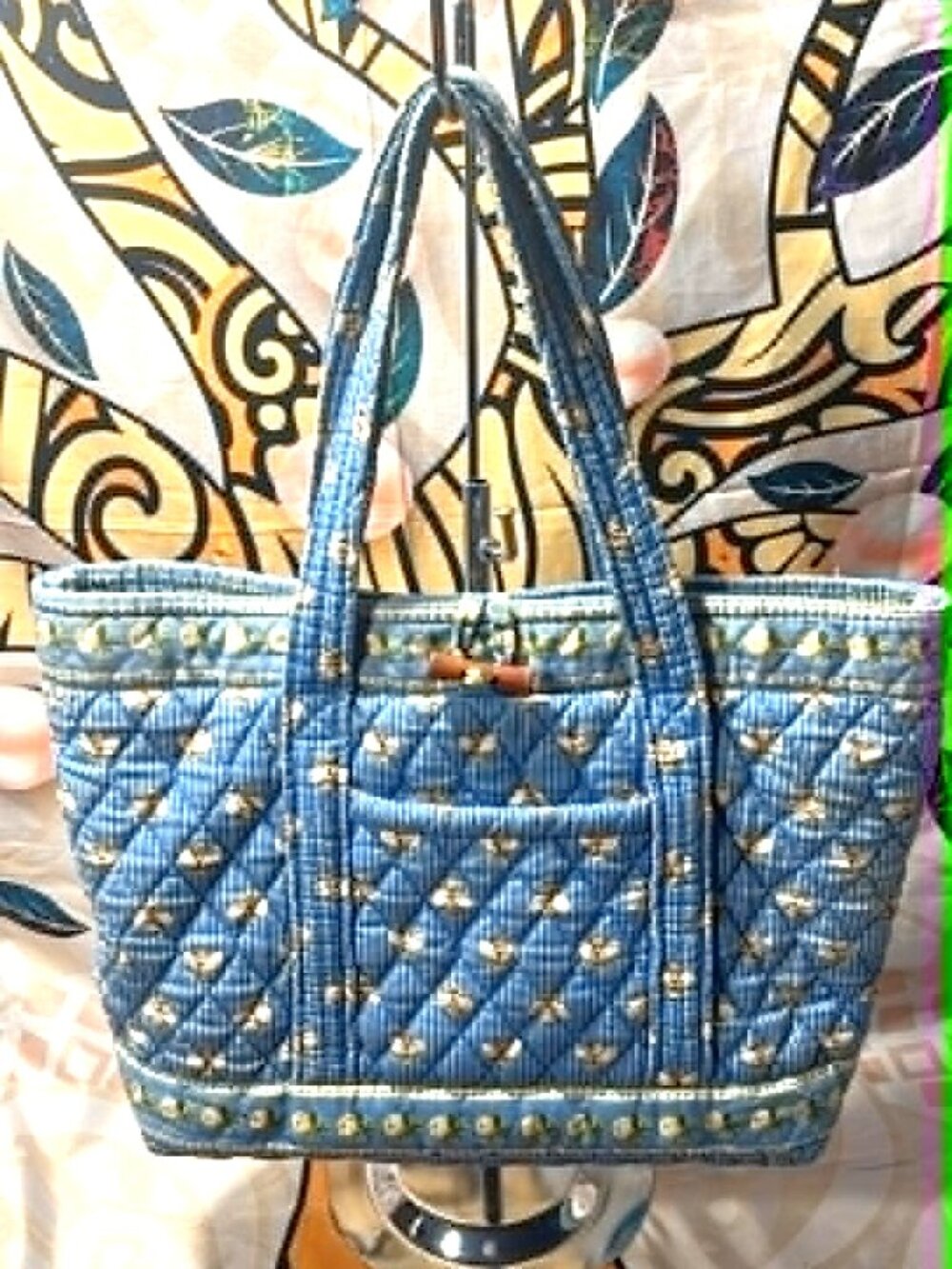 Vera Bradley Blue Bee Garden Quilted Tote Bag – Retired Pattern